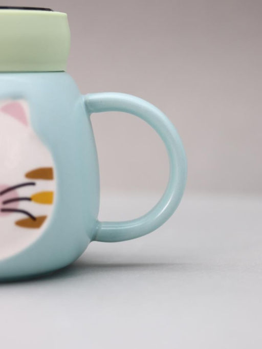 Кружка Emotions of a cat, green-blue (420 ml)