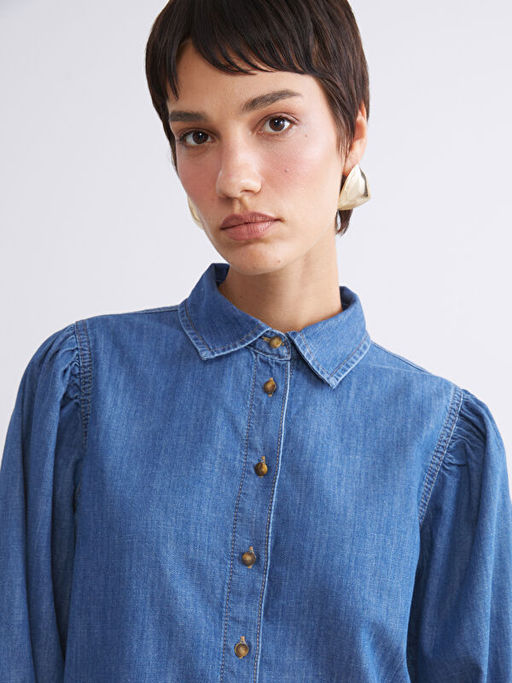 Balon Kollu Kad?n Jean G?mlek