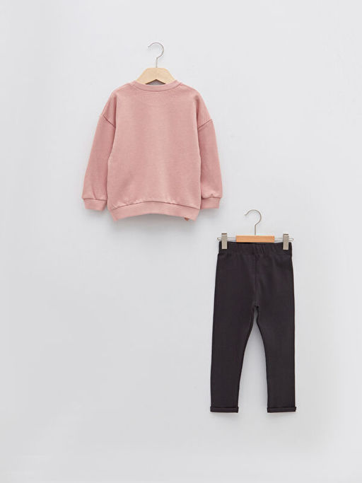 Bisiklet Yaka Uzun Kollu Bask?l? Pamuklu Erkek Bebek Sweatshirt ve Pantolon 2li Tak?m - Waikiki фото 2