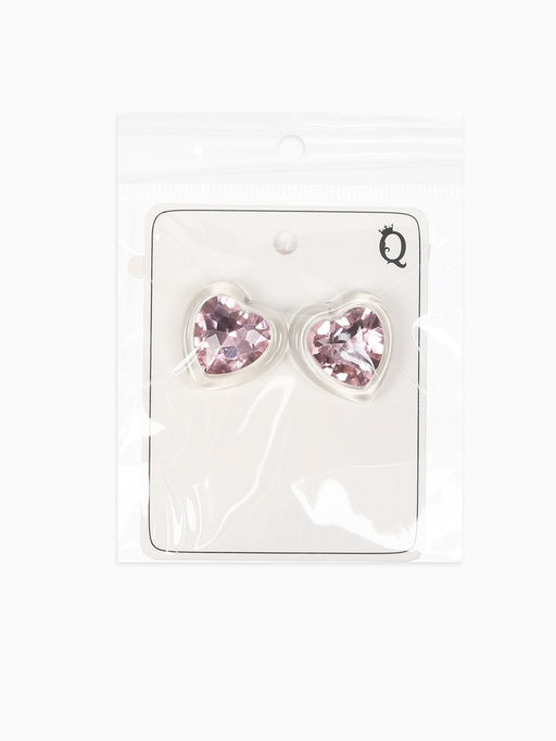 Серьги "Кристалл" сердце, цвет прозрачно-розовый