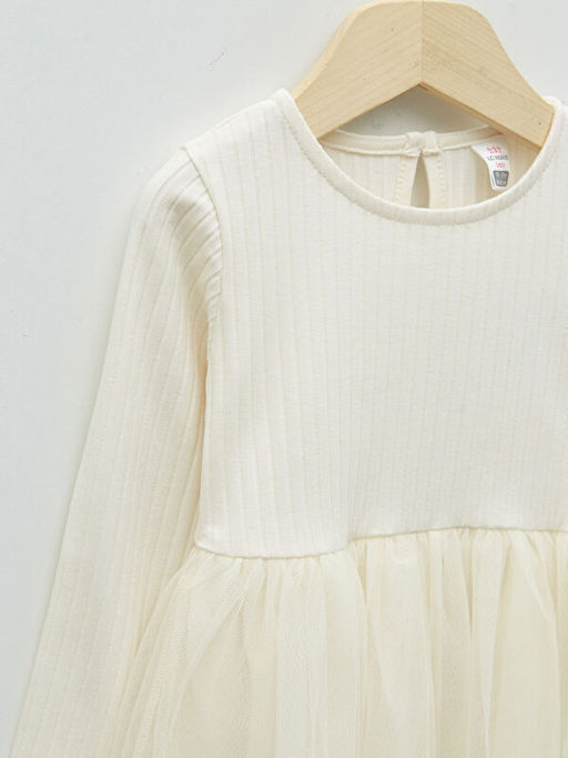 Bisiklet Yaka Uzun Kollu Basic K?z Bebek Elbise - Waikiki фото 3