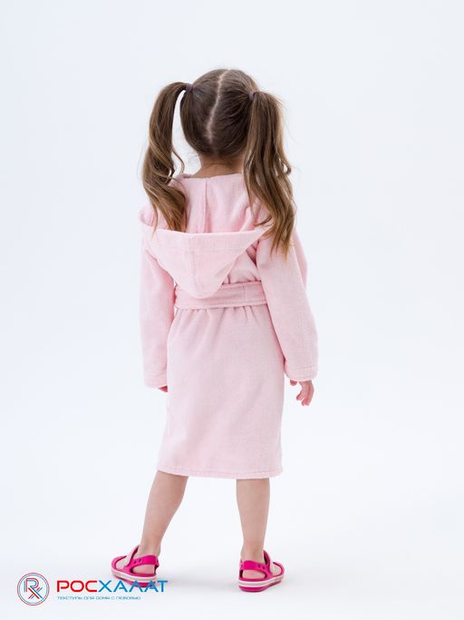 Детский махровый халат с капюшоном розовый МЗ-04 (7)