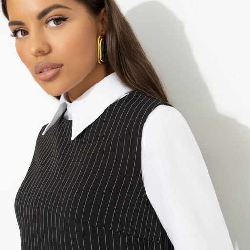 Блуза комбинированная Кейт Мосс отдыхает (black) - Charutti фото 3