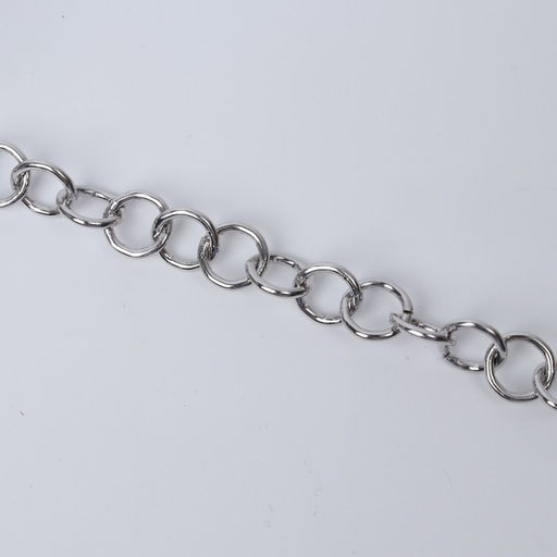 Цепочка для сумки, металлическая, d=12 мм, 100.5 м, цвет серебряный