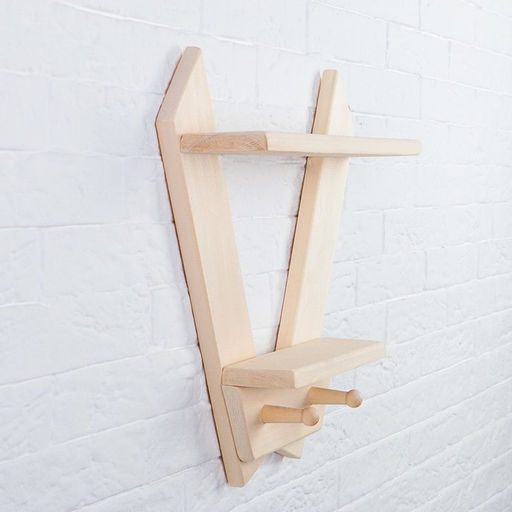 Полка - вешалка «Зайчик», 35×37×8 см, деревянная. 2 крючка, «Добропаровъ»