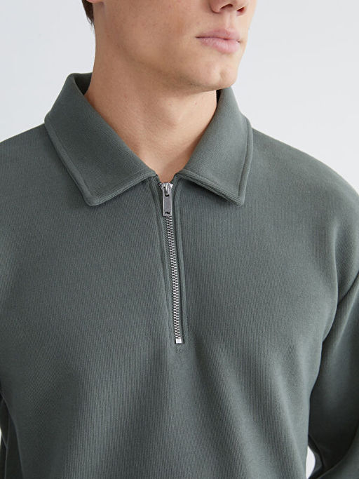 Polo Yaka Erkek Sweatshirt
