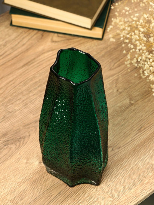 Ваза «Дженис», 25×12×8 см, стекло, зелёная