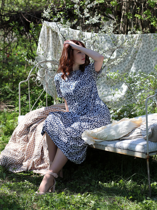 Белорусское платье-рубашка из хлопка летнее - Almond фото 12