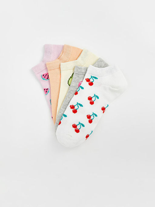 Desenli K?z ?ocuk Patik ?orap 5li