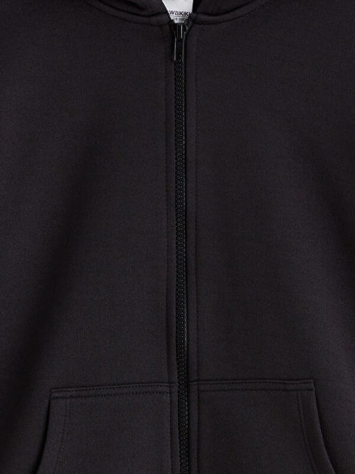 Kap??onlu K?z ?ocuk Fermuarl? Sweatshirt