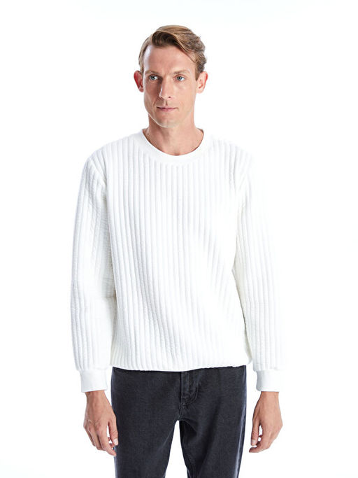 Bisiklet Yaka Uzun Kollu Erkek Sweatshirt - Waikiki фото 4