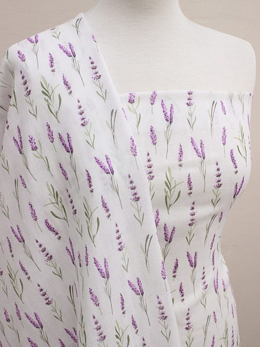 Муслин двухслойный Лавандовая нежность, ш.1.5м, хлопок-100%, 100гр/м.кв - Купава фото 2