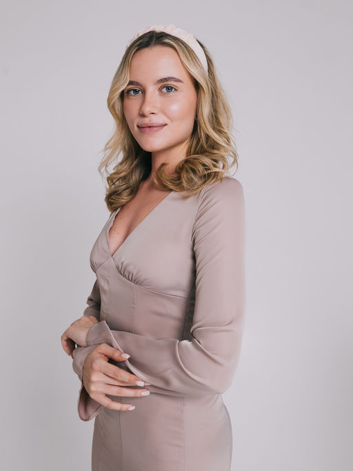 Ободок для волос «Нонна», 3.5 см, молочный