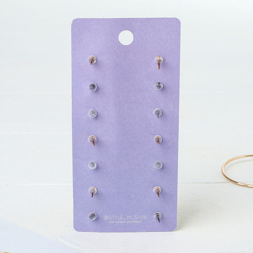 Пусеты 7 пар На каждый день набор вечерний, цвет МИКС - Queen fair фото 2