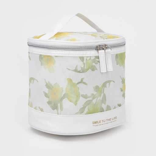 Косметичка на молнии, цвет бело/зелёный