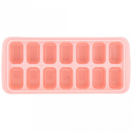 Форма для льда пластмассовая (мармелада) "Прямоугольник - 14 штук" 25,2х11см h3см, цвета в ассортименте: розовый, белый, голубой, в п/эт пакете (Китай)