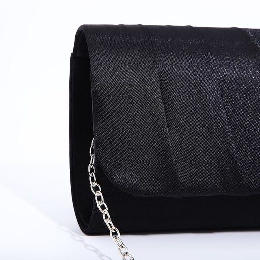 Клатч, отдел на клапане, длинная цепь, цвет чёрный - Simaland фото 4