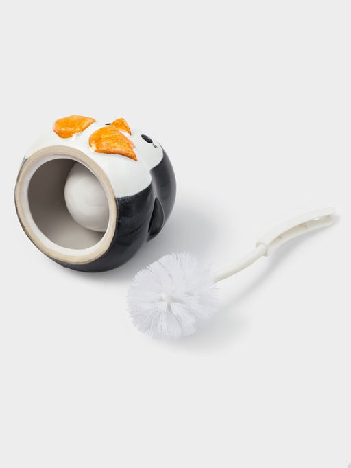 Ёршик для унитаза с подставкой «Пингвин», фарфор