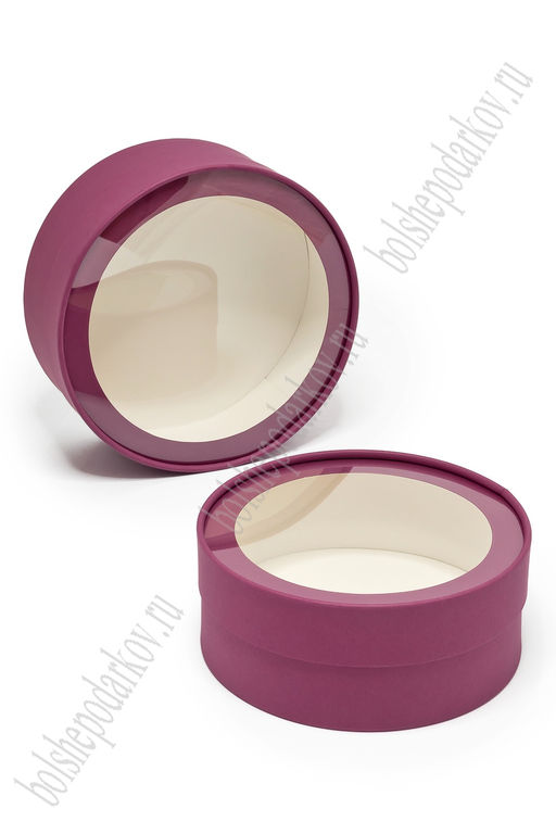 Коробки круглые 2 в 1, 21*8,5 см, пыльно-вишневый