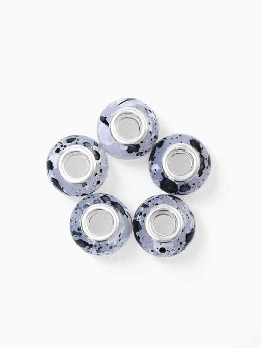 Цена за 5 шт. Шарм бусина «Краски», прозрачно-чёрная