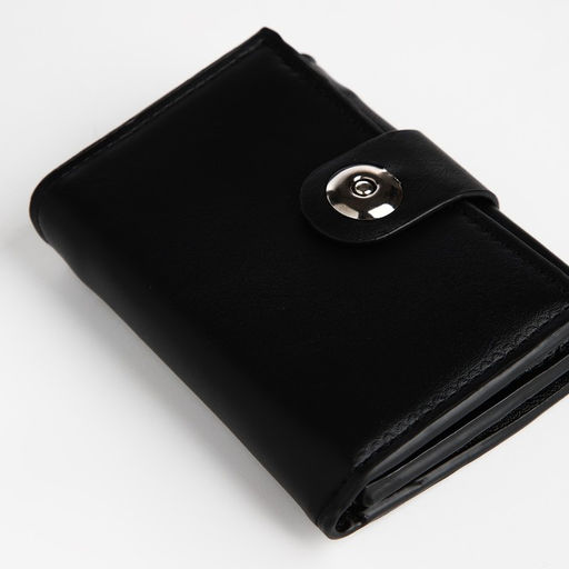 Портмоне мужское на магните, отдел для купюр, для карт, для монет, чёрное