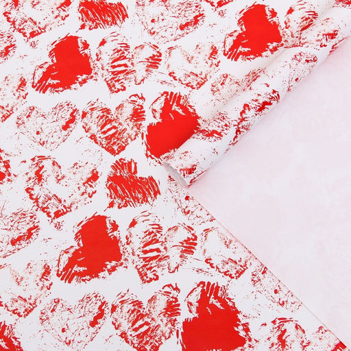 Цена за 2 шт. Бумага упаковочная глянцевая Сердечки, 100?70 см, 1 шт.