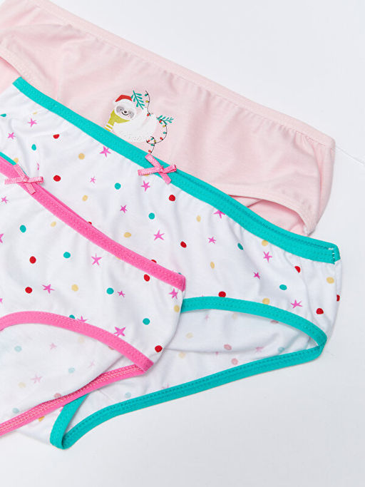 Bask?l? Pamuklu K?z ?ocuk K?lot 3l? - Waikiki фото 2