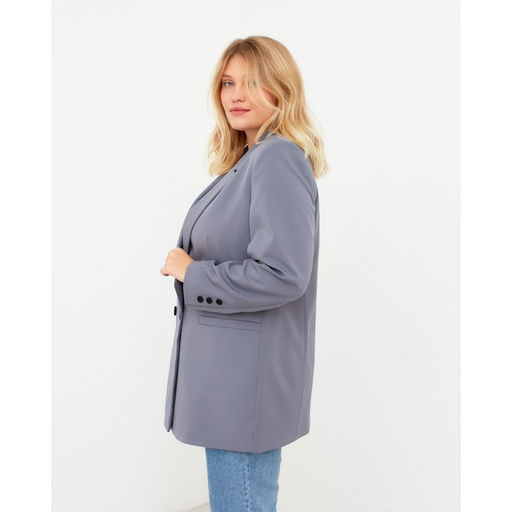 Пиджак женский двубортный MIST plus-size, размер 58, серо-голубой