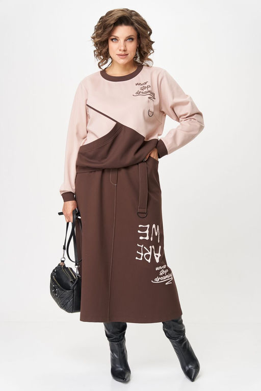 Костюм Aira Style 24129 пудра+коричневый  фото 10