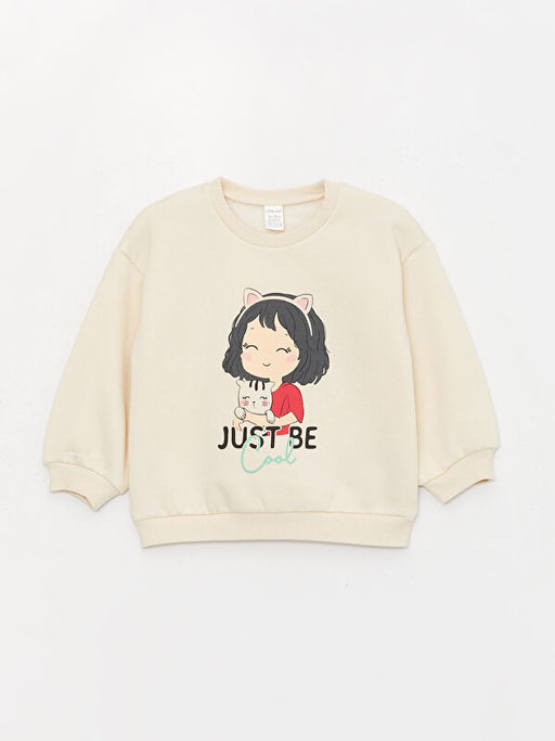 Bisiklet Yaka Bask?l? K?z Bebek Sweatshirt 3l? - Waikiki фото 2