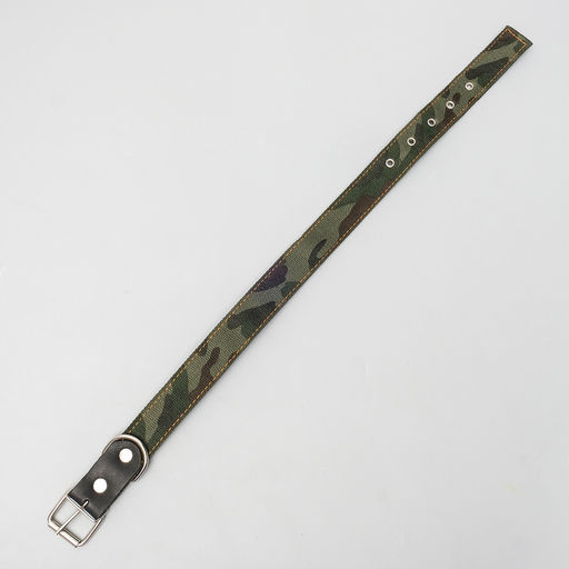 Ошейник брезентовый двухслойный Камуфляж, 72 х 3,5 см, ОШ 45-60 см - Пижон фото 3