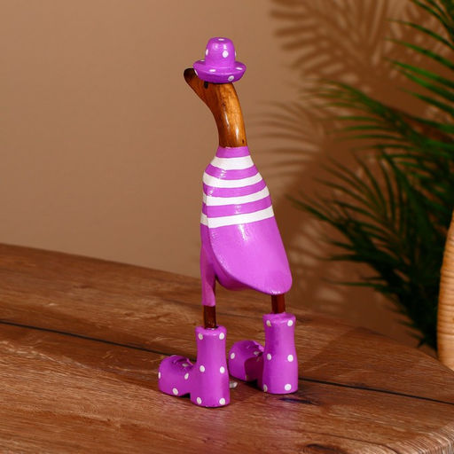 Сувенир «Утка в сиреневом», 27 см, дерево