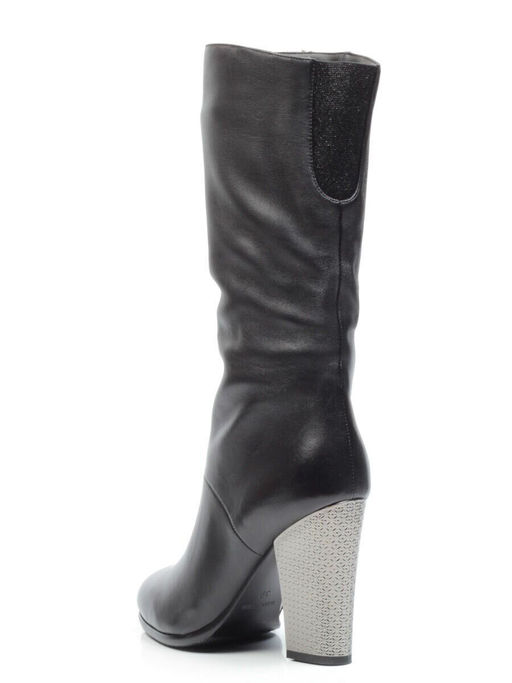 04-YF189-010M BLACK Полусапоги зимние женские (натуральная кожа, натуральный мех (еврозима))