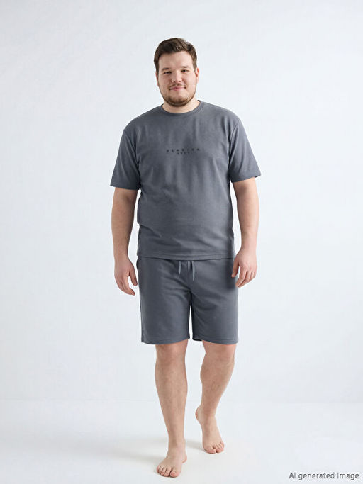 Standart Kal?p Erkek ?ortlu Pijama Tak?m?