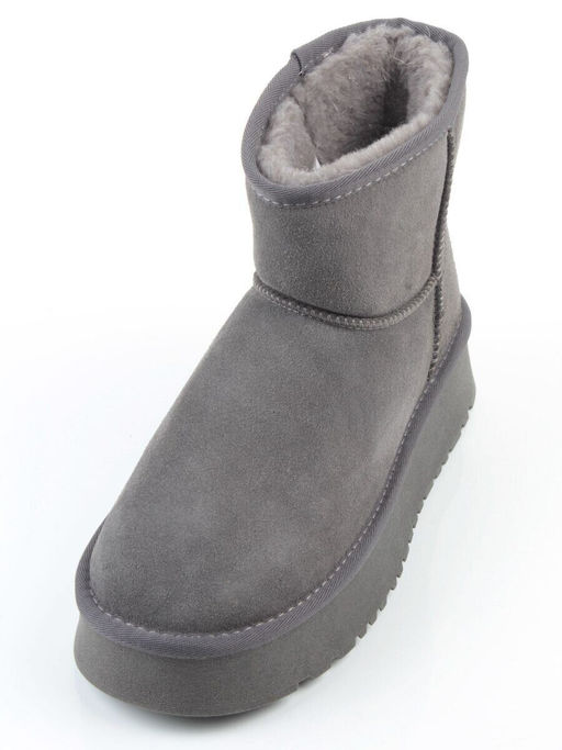 04-PF8521-5 GRAY Угги женские (натуральная замша, 100% шерсть)