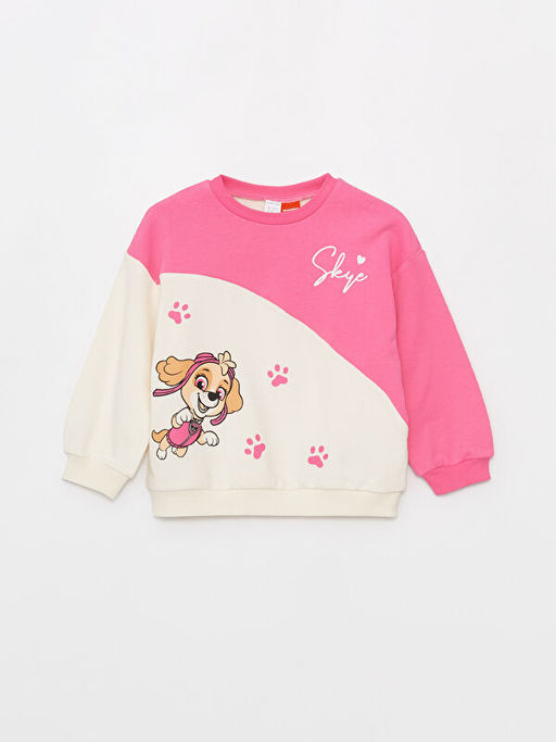 Bisiklet Yaka Uzun Kollu Paw Patrol Bask?l? K?z Bebek Sweatshirt - Waikiki фото 3