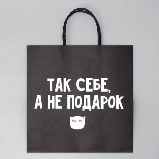 Пакет подарочный Так себе, а не подарок, 22 22 11 см - Дарите счастье фото 10