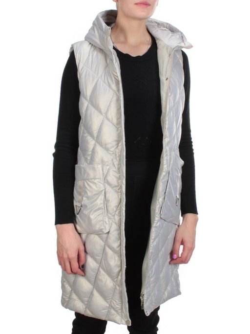 899 LIGHT GREY Жилет женский демисезонный (150 гр. синтепон) - Фабричный китай фото 5