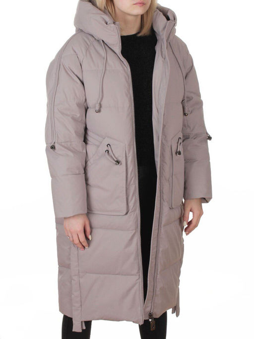 6615 BEIGE Пальто зимнее женское (200 гр. холлофайбер)