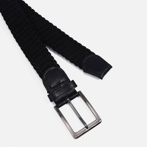 Ремень, ширина 3.5 см, резинка, пряжка металл, цвет чёрный - Simaland фото 2