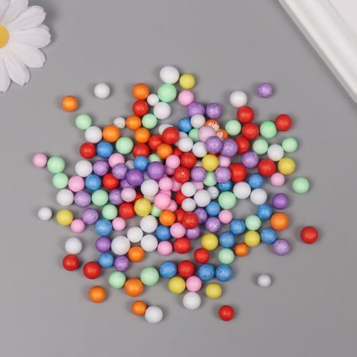 Декор для творчества пенопласт «Ассорти шариков», разноцветный, набор 10 г