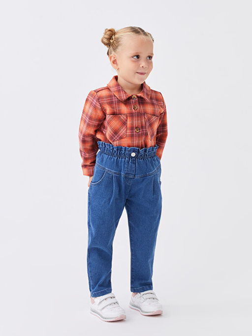 Beli Lastikli Basic K?z Bebek Jean Pantolon