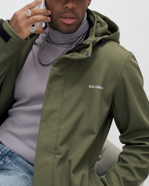 Парка спортивная мужская с капюшоном softshell цвета хаки 9565Kh - Mtforce фото 17