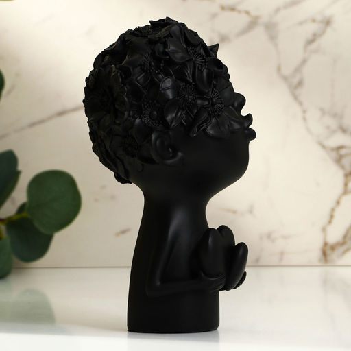 Бюст полистоун Фигура: Человек с сердцем, чёрная, 12?6.5?22 см