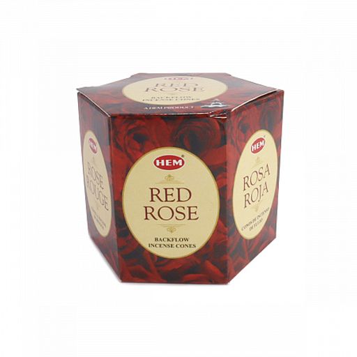 Благовония пуля HEM Back Flow Red Rose Красная Роза стелющийся дым конусы 40шт  фото 2
