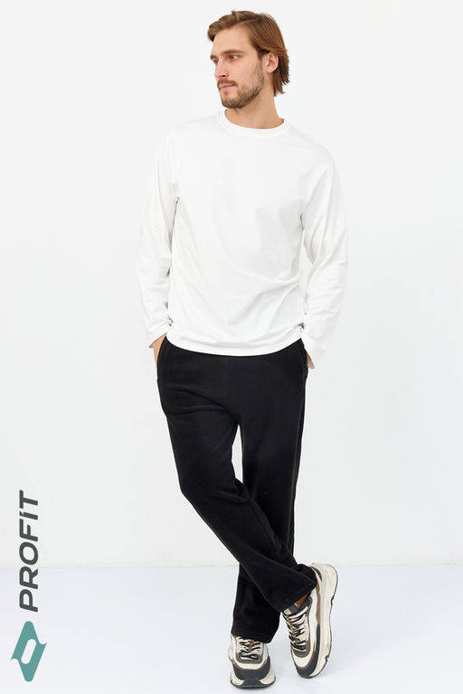 Мужские брюки утепленные, на флисе, черные