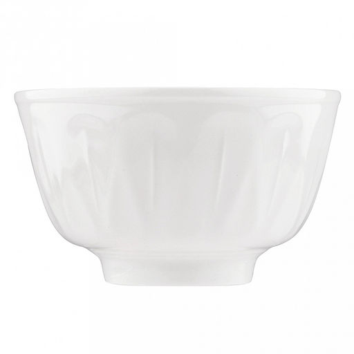 "Роса" Пиала фарфоровая 400мл, д11,5см, h6,9см, рельефный борт, белый (Китай)