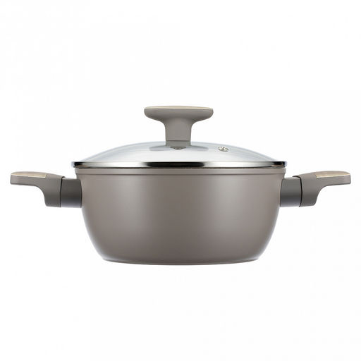 Кастрюля с антипригарным покрытием Fiamma 3л, д22см, h15,5см, s2,6мм, дно s3,2мм, литой алюминий, стеклянная крышка, пароотвод, бакелитовая ручка с покрытием soft-touch, капсульное дно, цветная коробка, Regent (Китай) Подходит для всех видов пл - Домашняя мода фото 2