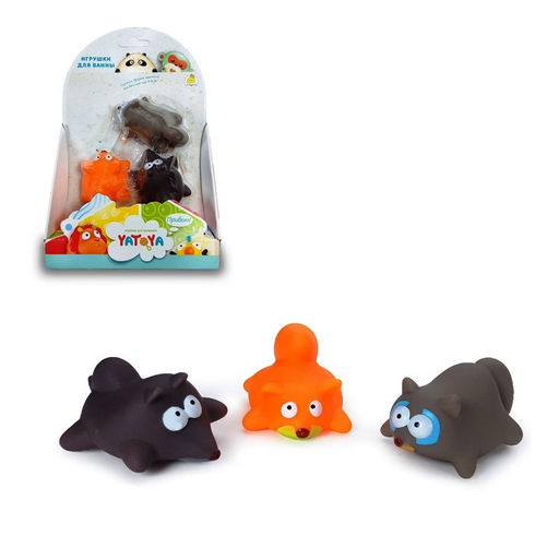 ЯиГрушка. 12298-3 Игрушка для ванной "Yatoya Лесные жители" 3 шт (лисичка, енот, волчонок)