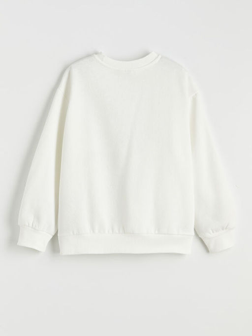 Stitch Bask?l? K?z ?ocuk Kal?n Sweatshirt